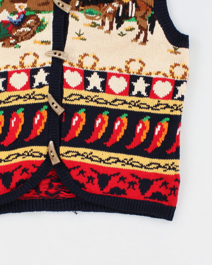 Vintage 90s The Eagle's Eye Western Cowboy Knit Vest - S