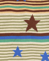Vintage Unisex YWFG Striped Star Oversized Crewneck Knit Sweater - S