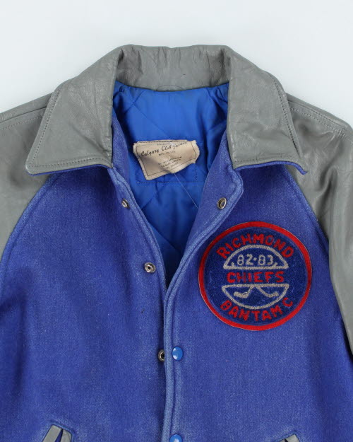 Vintage 80's Richmond Chiefs Embroidered Hockey Varsity Jacket - M
