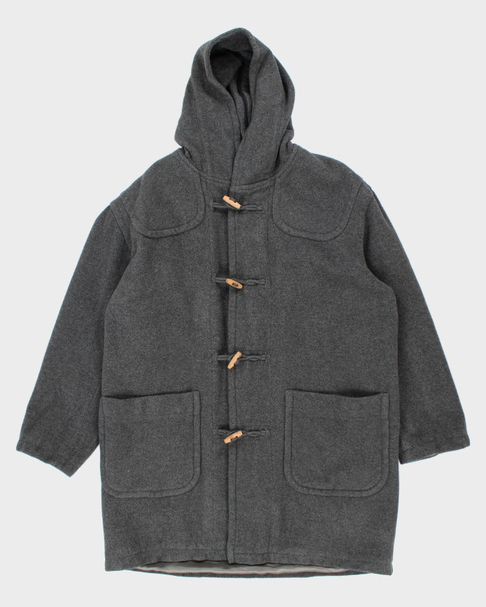 Vintage Sisley Wool Hooded Duffel Coat - M