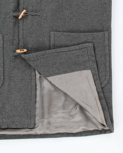 Vintage Sisley Wool Hooded Duffel Coat - M