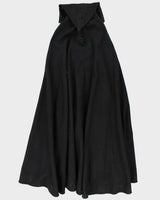 Vintage 70s Black Hooded Kaftan - O/S