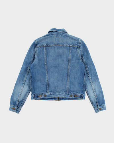 Vintage 90's Levi's Medium Wash Orange Tab Zip Up Denim Jacket - M