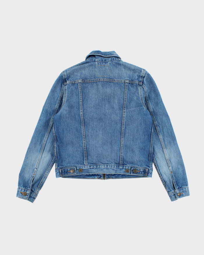 Vintage 90's Levi's Medium Wash Orange Tab Zip Up Denim Jacket - M