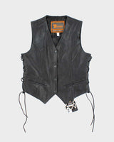 Vintage Deadstock Leather Lace-Up Vest - XS