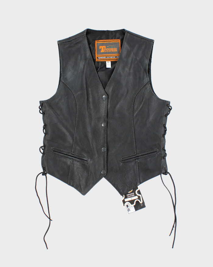 Vintage Deadstock Leather Lace-Up Vest - XS