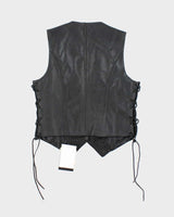 Vintage Deadstock Leather Lace-Up Vest - XS