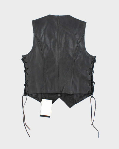 Vintage Deadstock Leather Lace-Up Vest - XS