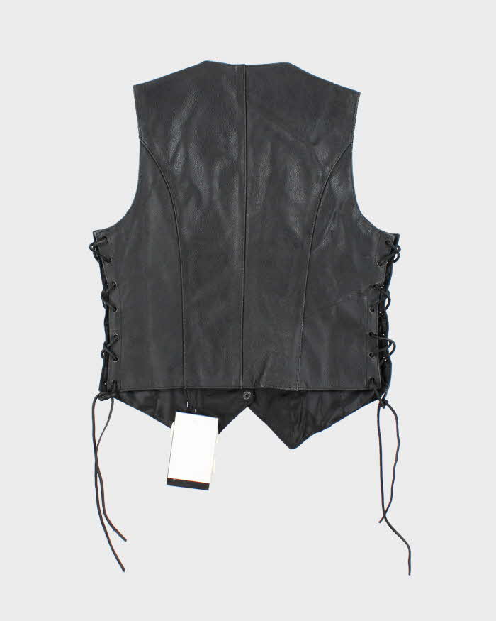 Vintage Deadstock Leather Lace-Up Vest - XS