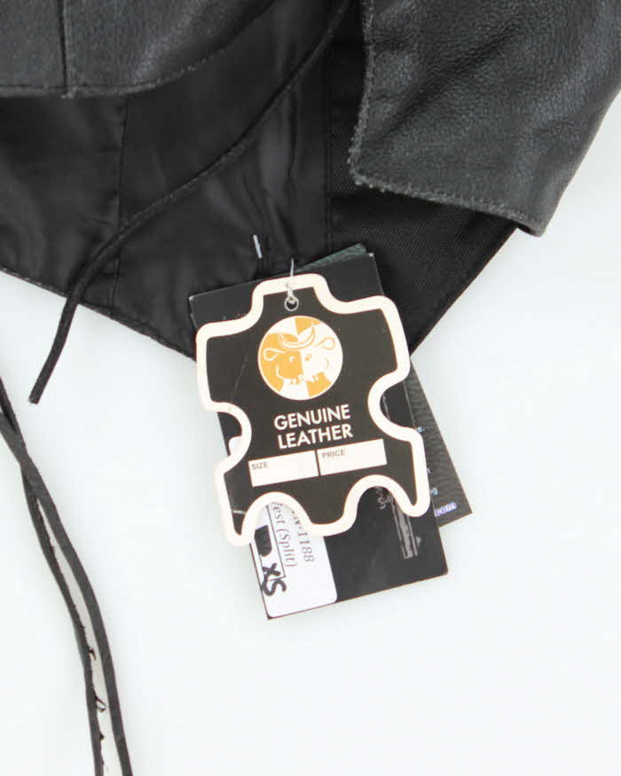 Vintage Deadstock Leather Lace-Up Vest - XS