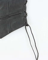 Vintage Deadstock Leather Lace-Up Vest - XS
