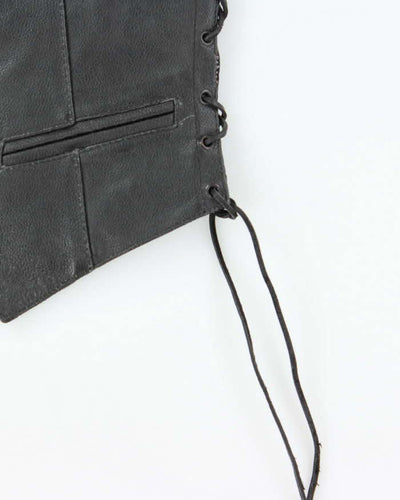 Vintage Deadstock Leather Lace-Up Vest - XS