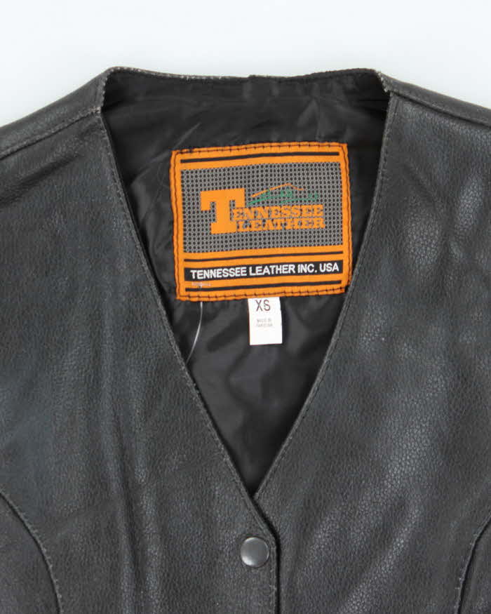 Vintage Deadstock Leather Lace-Up Vest - XS