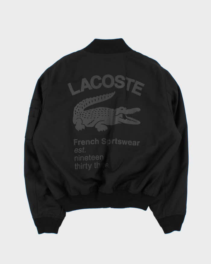 Vintage Unisex Lacoste Wool Blend Spell Out MA-1 Oversized Bomber Jacket - S