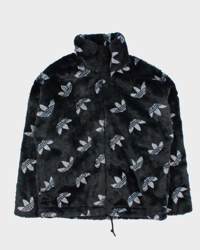 Adidas Originals Monogram Trefoil Faux Fur Unisex Jacket - M