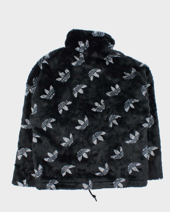 Adidas Originals Monogram Trefoil Faux Fur Unisex Jacket - M