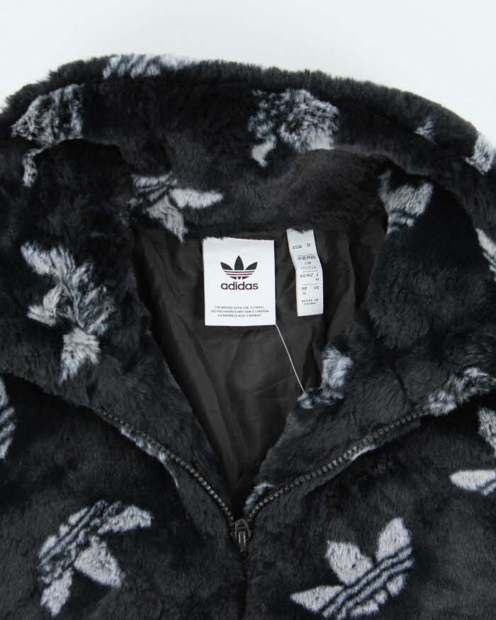 Adidas Originals Monogram Trefoil Faux Fur Unisex Jacket - M