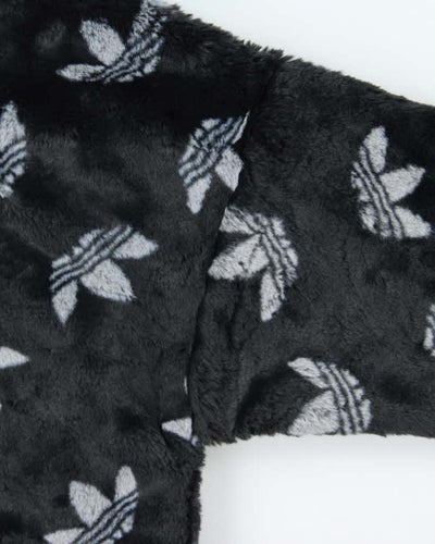 Adidas Originals Monogram Trefoil Faux Fur Unisex Jacket - M