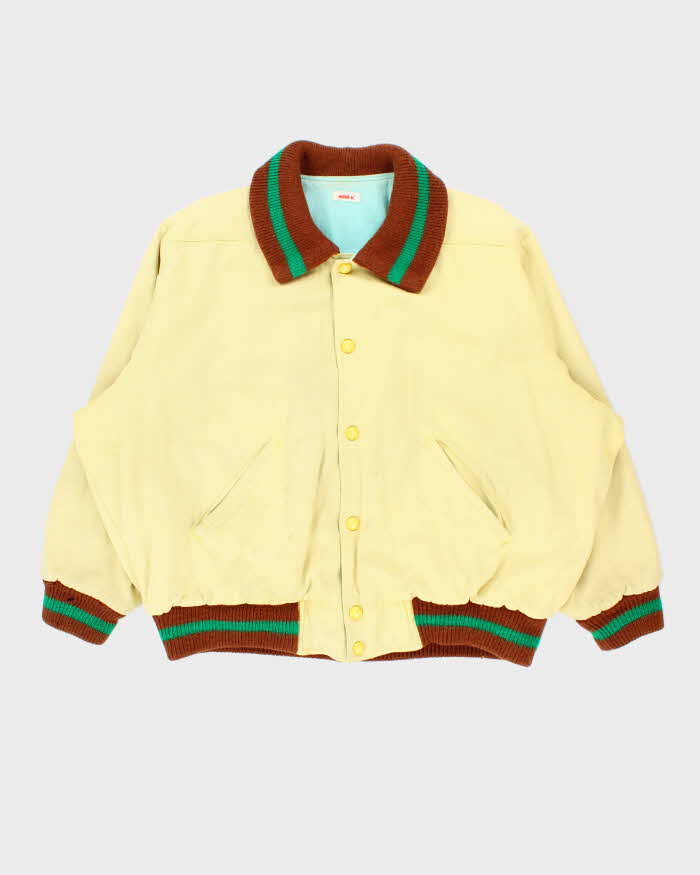 Vintage 1990s Mini-K Japan Ribbed Heavyweight Embroidered Bomber Jacket - L