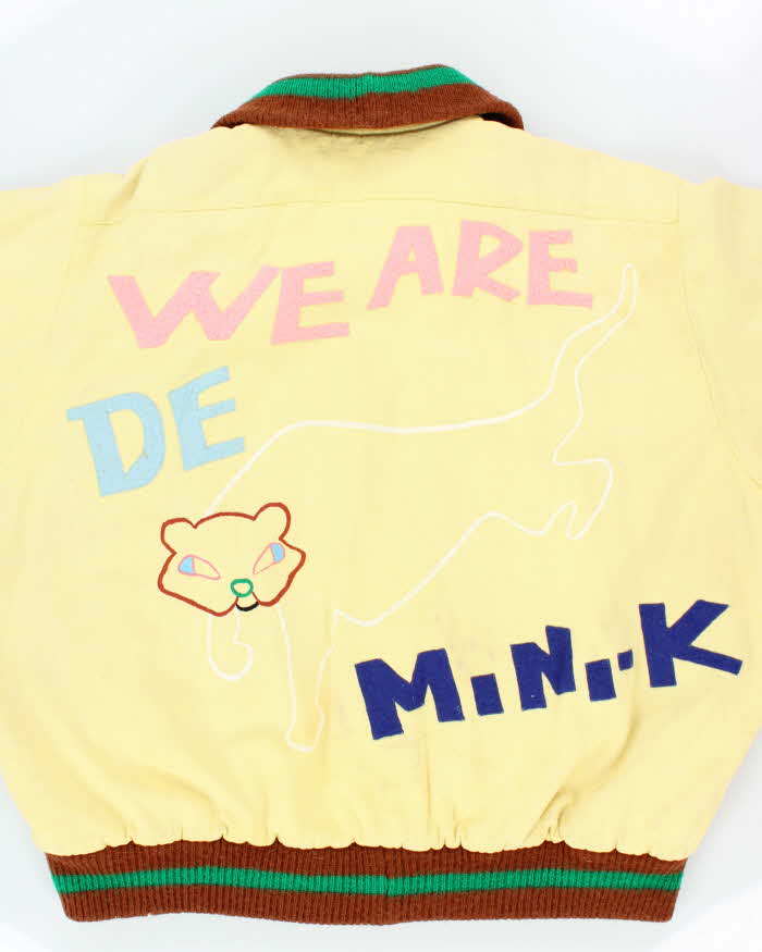 Vintage 1990s Mini-K Japan Ribbed Heavyweight Embroidered Bomber Jacket - L