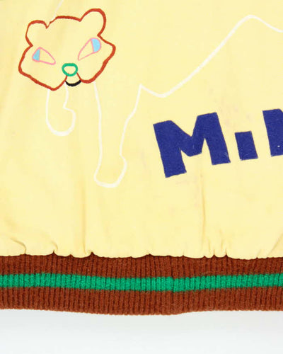 Vintage 1990s Mini-K Japan Ribbed Heavyweight Embroidered Bomber Jacket - L