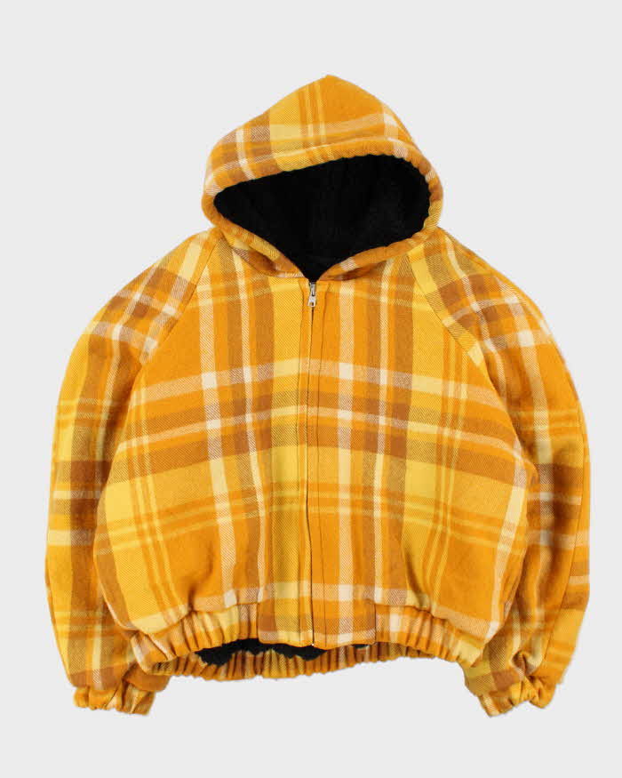 Rokit Originals Wool Plaid Boxy Unisex Blanket Bomber Jacket - L
