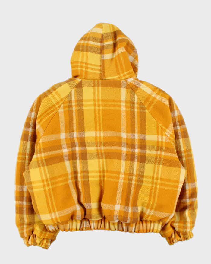 Rokit Originals Wool Plaid Boxy Unisex Blanket Bomber Jacket - L
