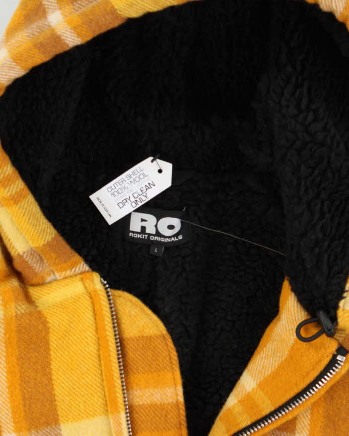 Rokit Originals Wool Plaid Boxy Unisex Blanket Bomber Jacket - L