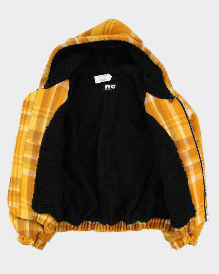 Rokit Originals Wool Plaid Boxy Unisex Blanket Bomber Jacket - L