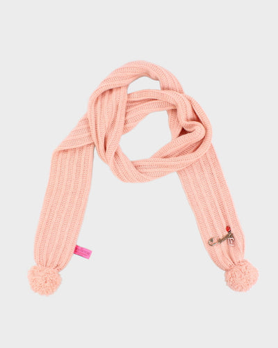 Juicy Couture Pink Wool & Cashmere Scarf With Charms