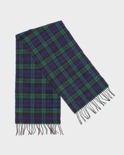 Blue and Green Scottish Tartan Pure Wool Scarf