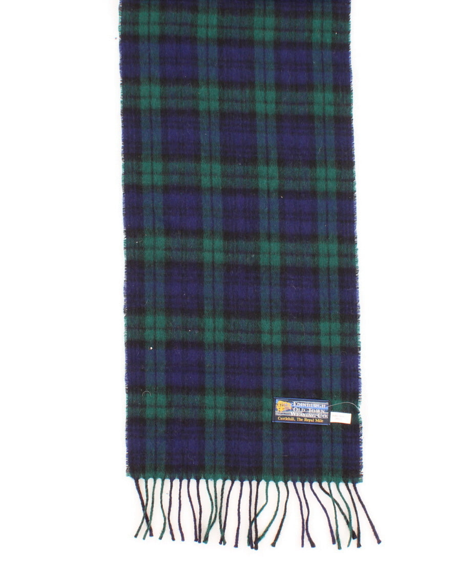 Blue and Green Scottish Tartan Pure Wool Scarf