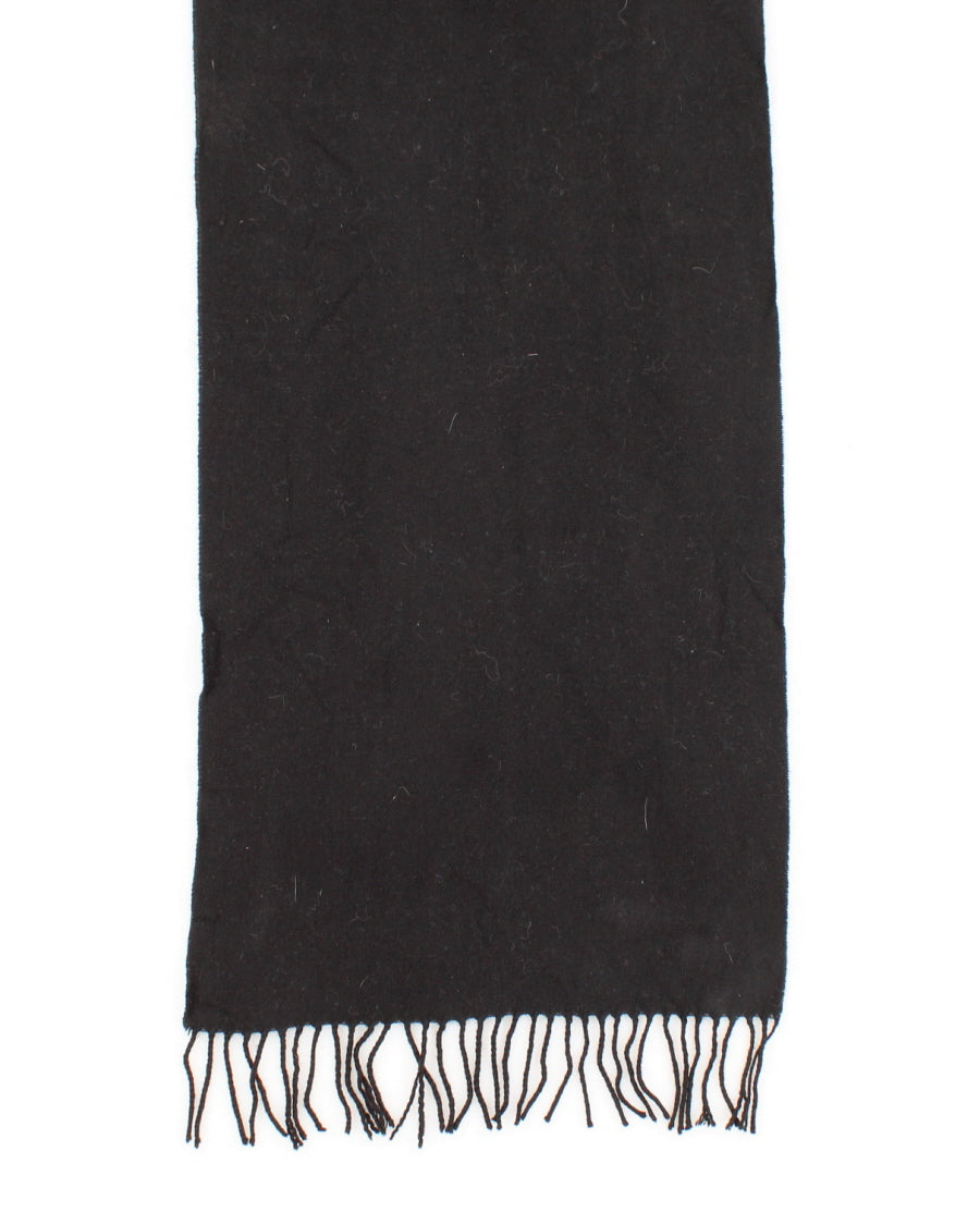 Classic Black Wide Cut Tassel Scarf