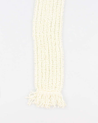 Vintage Hand Knit Cream Fluffy Scarf