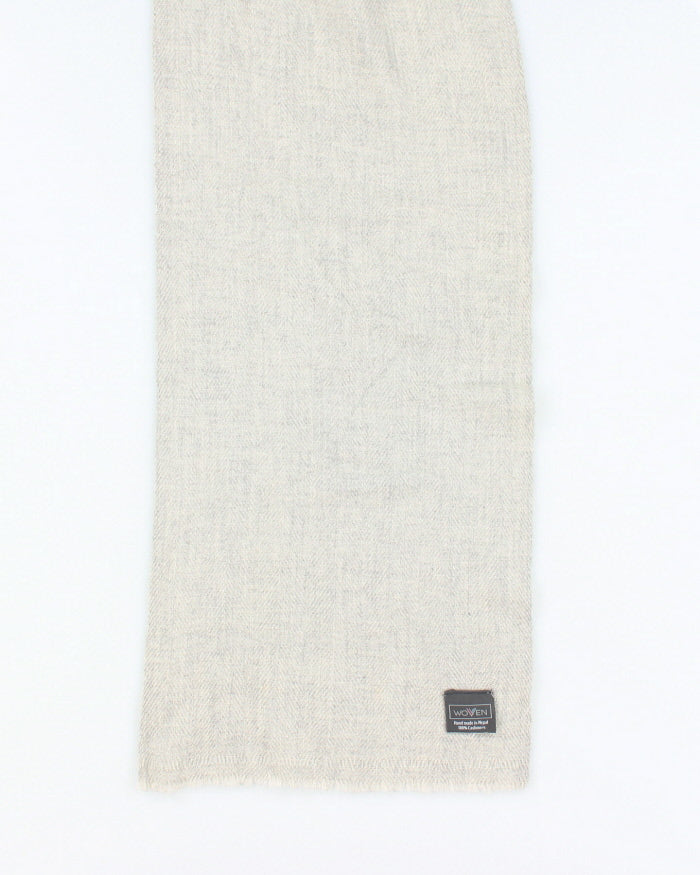 Woven Grey Cashmere Scarf