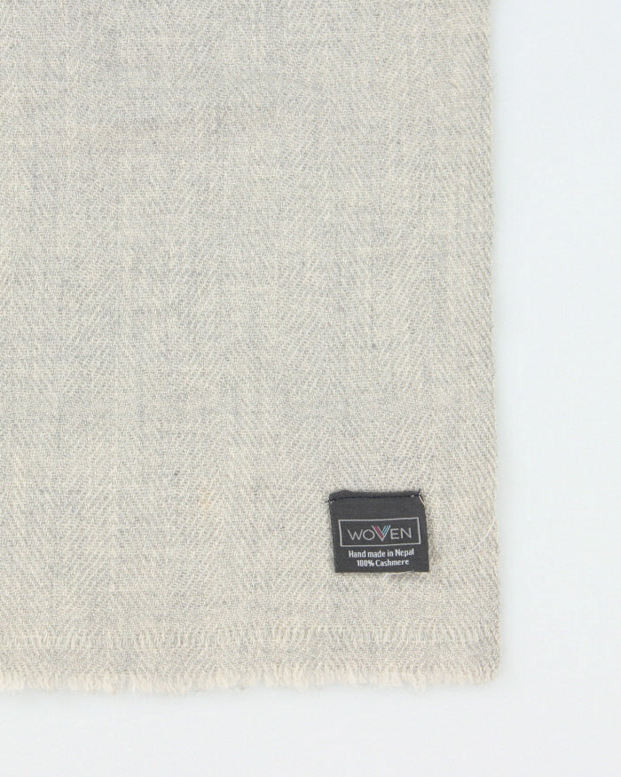 Woven Grey Cashmere Scarf