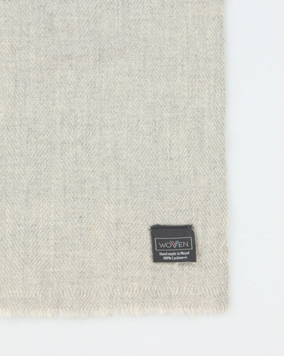 Woven Grey Cashmere Scarf