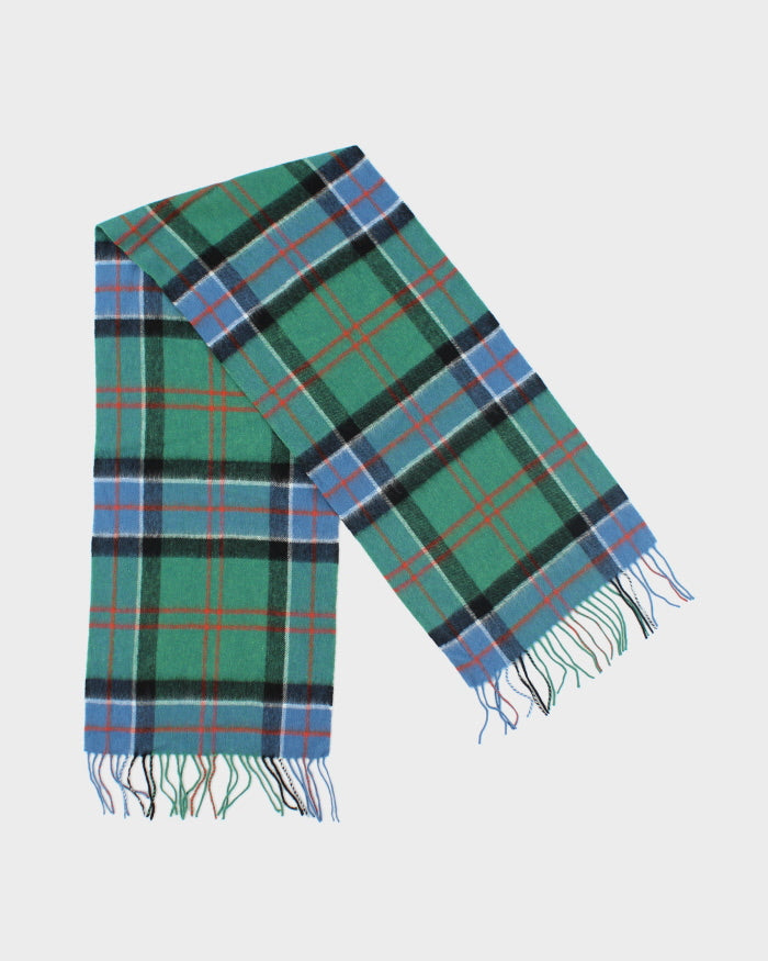 Vintage Clans Scotland Checked Wool Scarf