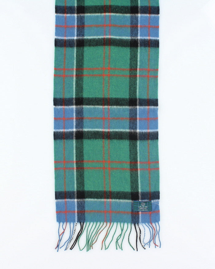 Vintage Clans Scotland Checked Wool Scarf