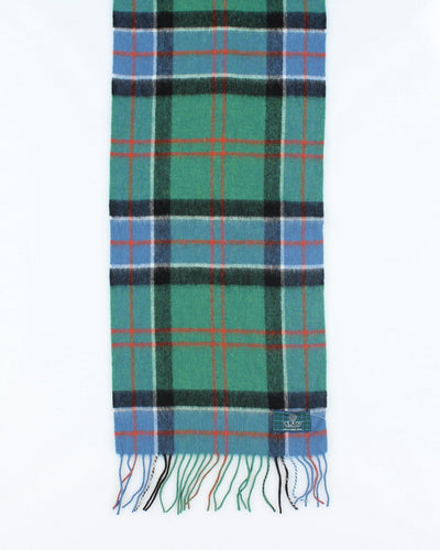 Vintage Clans Scotland Checked Wool Scarf
