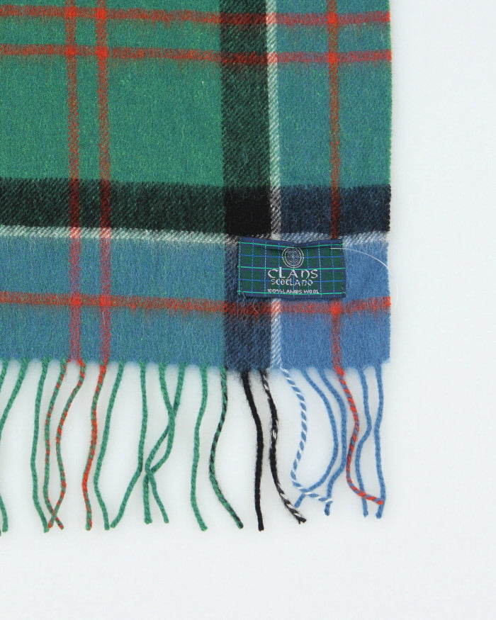 Vintage Clans Scotland Checked Wool Scarf