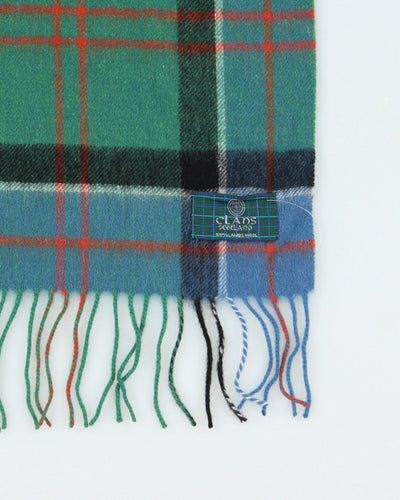 Vintage Clans Scotland Checked Wool Scarf