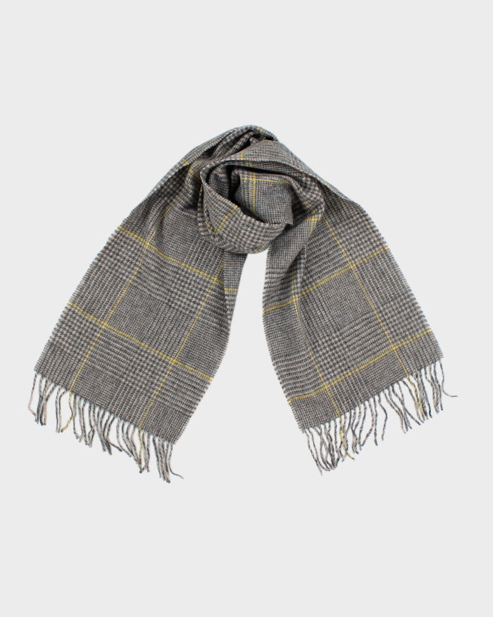 Vintage Black Brown Wool Scarf