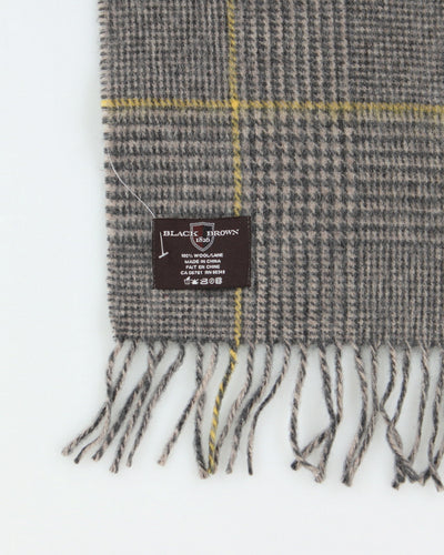 Vintage Black Brown Wool Scarf