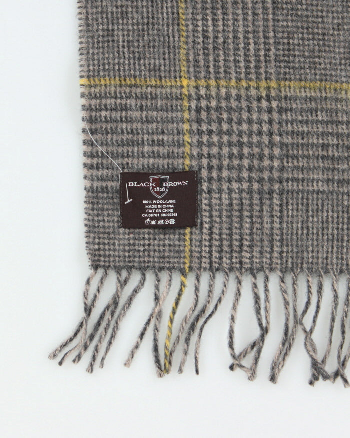 Vintage Black Brown Wool Scarf