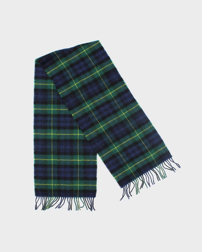 Vintage Ingles Burchan Checked Wool Scarf