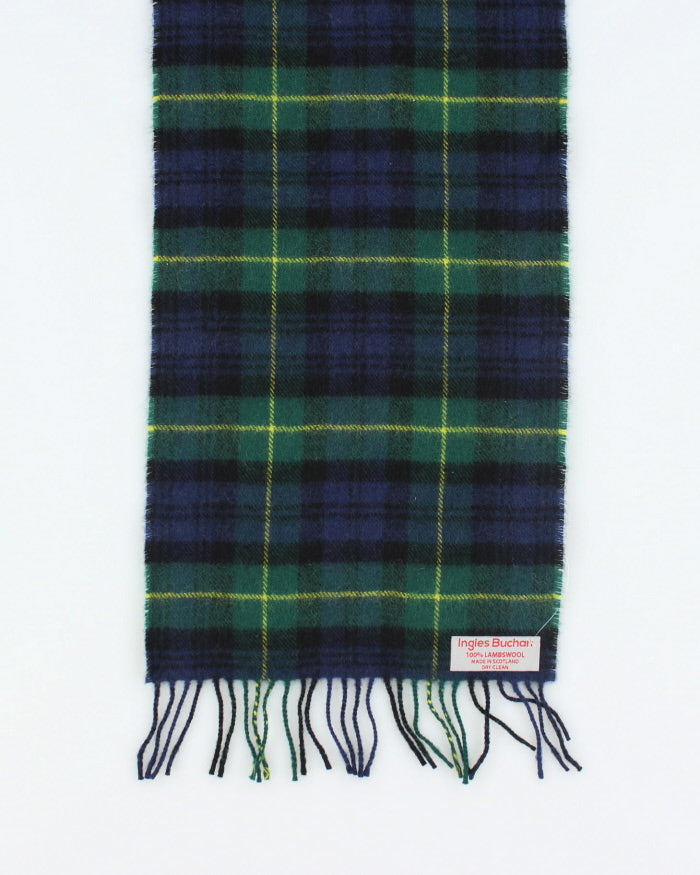 Vintage Ingles Burchan Checked Wool Scarf