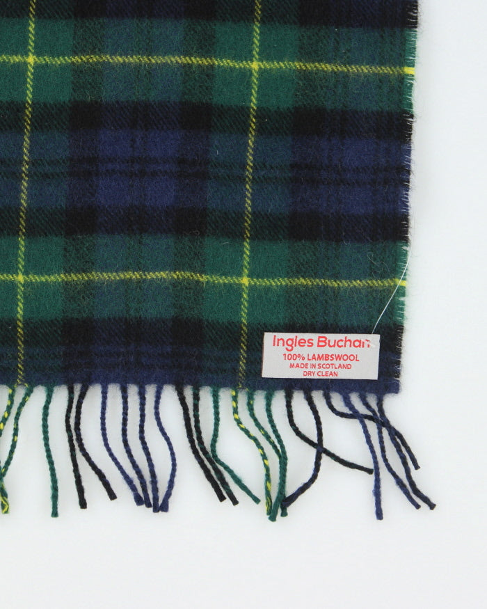 Vintage Ingles Burchan Checked Wool Scarf