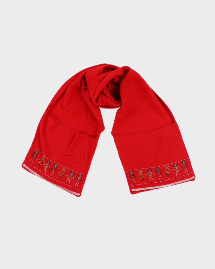 Vintage Y2k 00s Jessica Wool Beaded Scarf