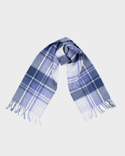Vintage Kiltane Blue Check Wool Scarf